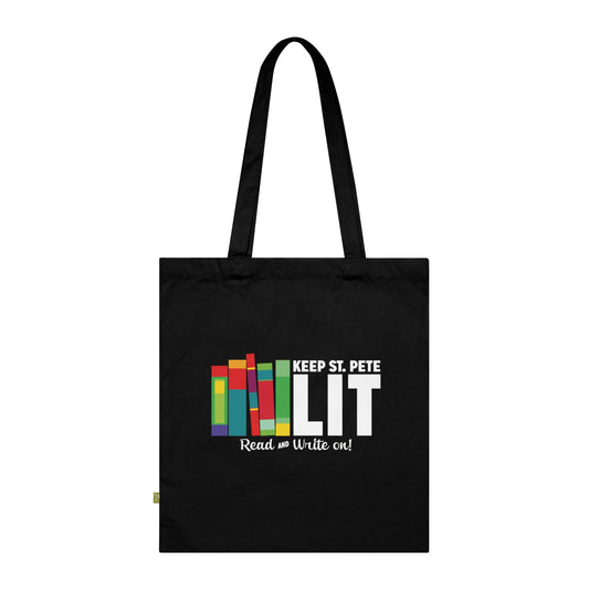 Keep St. Pete Lit Organic Cotton Tote Bag Black