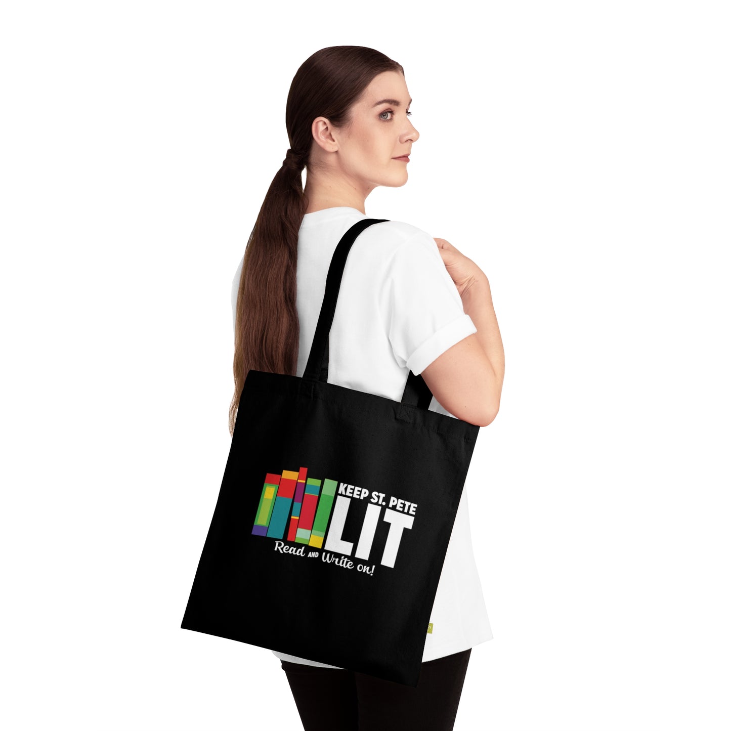 Keep St. Pete Lit Organic Cotton Tote Bag Black