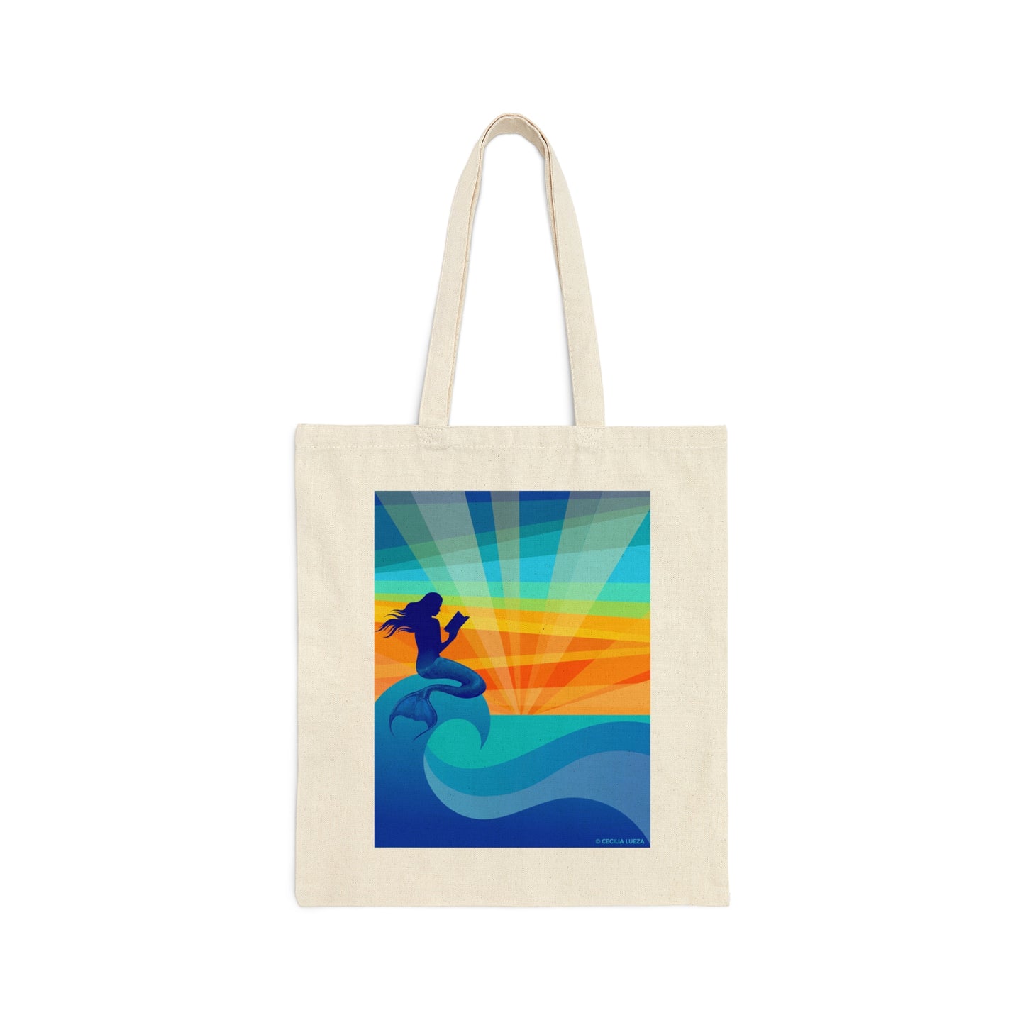 Keep St. Pete Lit "Reading Mermaid" Cotton Canvas Tote Bag