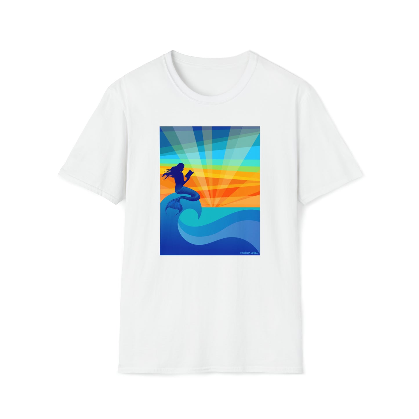 2-Sided "Reading Mermaid" Unisex Softstyle T-Shirt