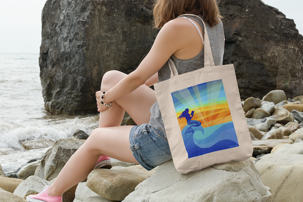 Keep St. Pete Lit "Reading Mermaid" Cotton Canvas Tote Bag